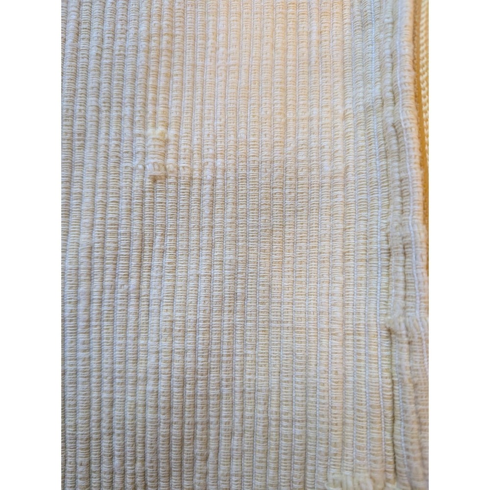 Crate & Barrel Ribbed Cotton Throw Pillow Cover Pale Yellow Cream Square 18x18 - Picture 2 of 7